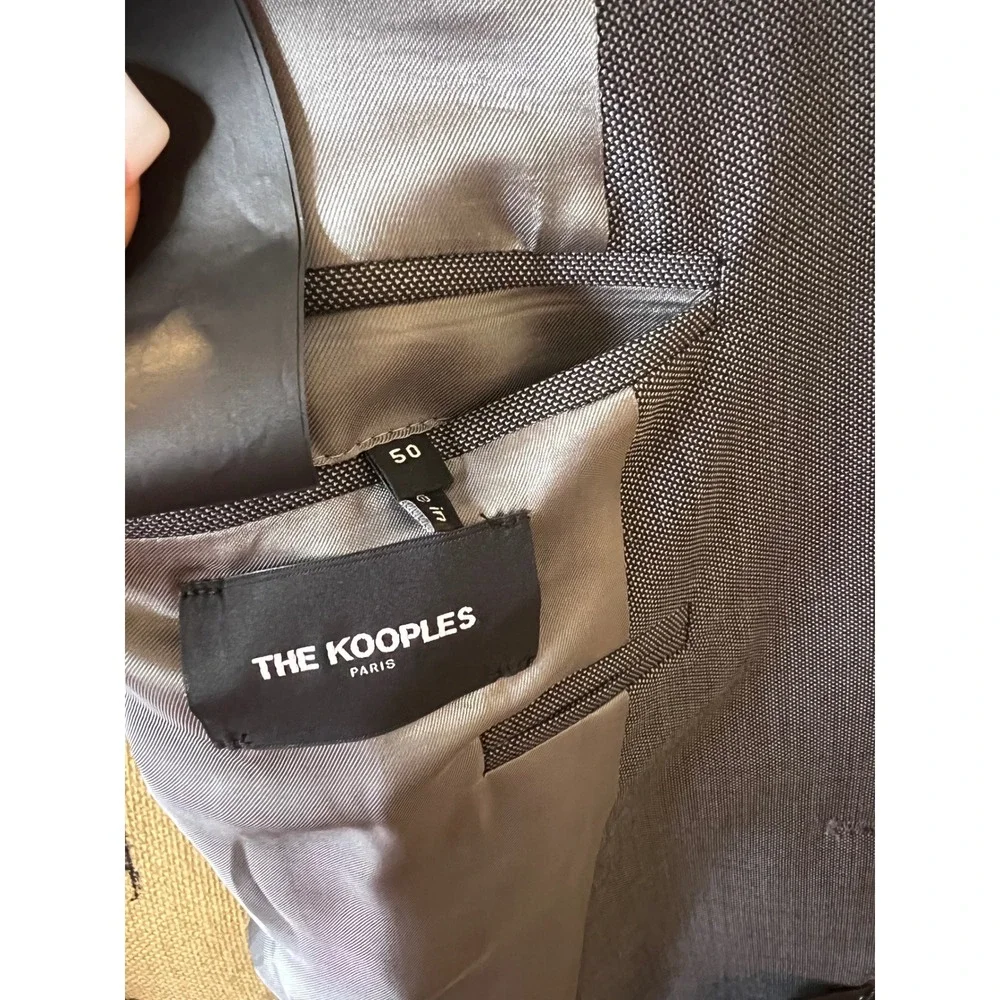 The Kooples Paris Mens Slim Fit Grey‎ Shawl Collar Blazer Suit Jacket Size 50S